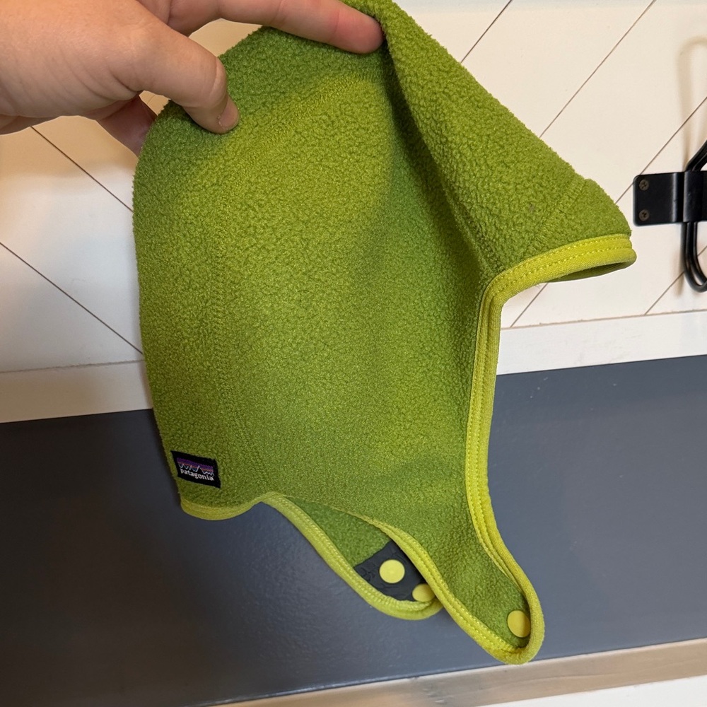 Patagonia Lime Green Kids Fleece Hat
